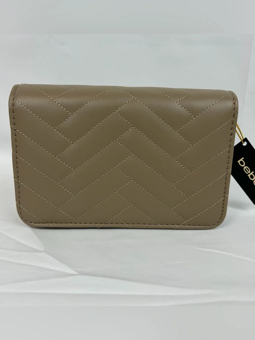 *NEW* Bebe Sophia Clutch Wristlet Purse w/ Crossbody Strap & Wallet Taupe